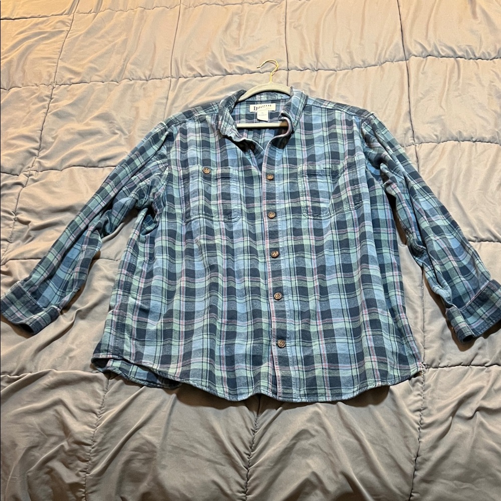 Duluth Trading Co. Blue Plaid Men's Shirt